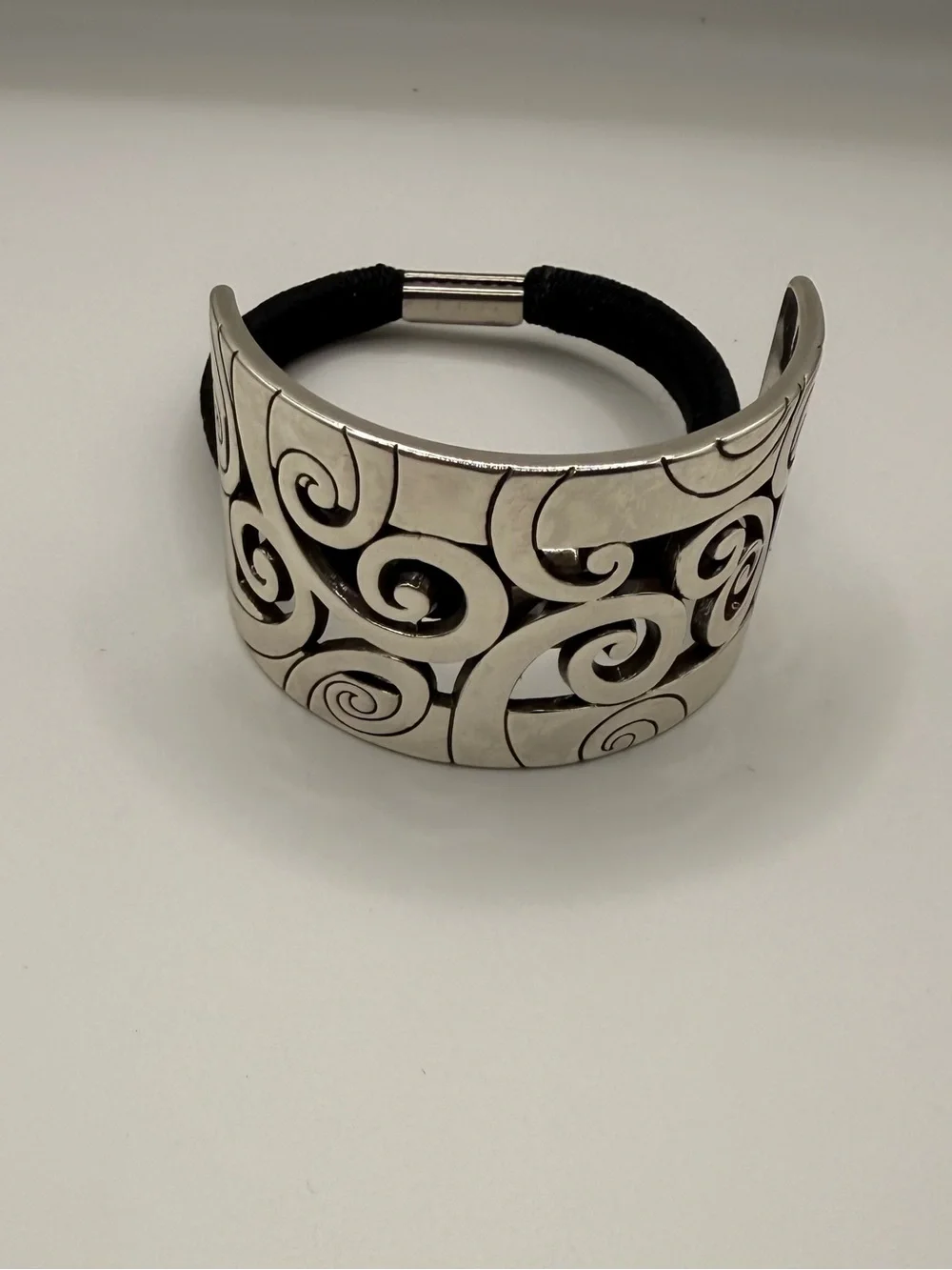 Brighton Silver Tone Scroll Hair Tie Ponytail Holder Used Once